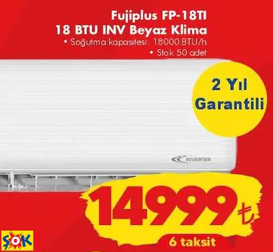 FUJİPLUS FP-18TI 18 BTU INV BEYAZ KLİMA FUJİPLUS FP-18TI 18 BTU INV BEYAZ KLİMA